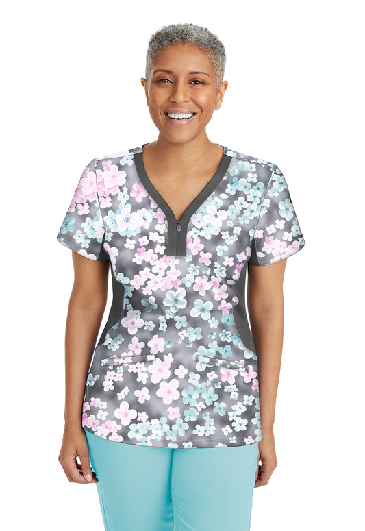 Clearance Healing Hands Premiere Label Seabrook Printed Jessi Scrub Top