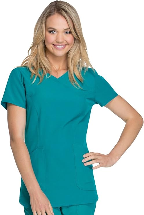 Heartsoul Cross My Heart Mock Wrap Scrub Top