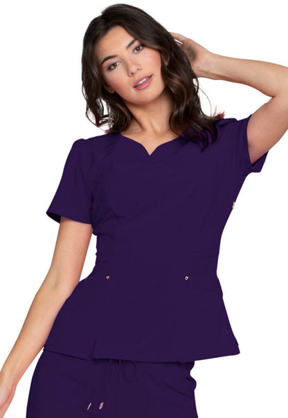 Clearance Heartsoul Love Always Peplum V-Neck Scrub Top