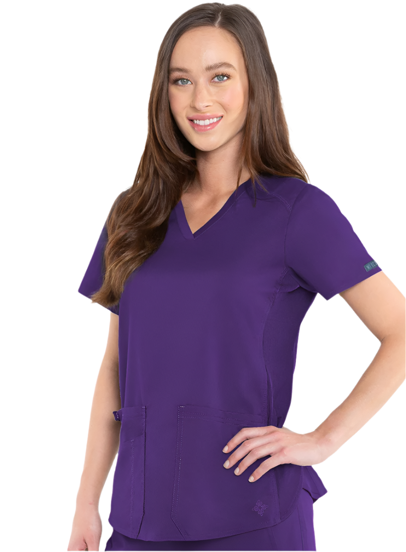 Clearance Med Couture Touch V-Neck Shirttail Scrub Top