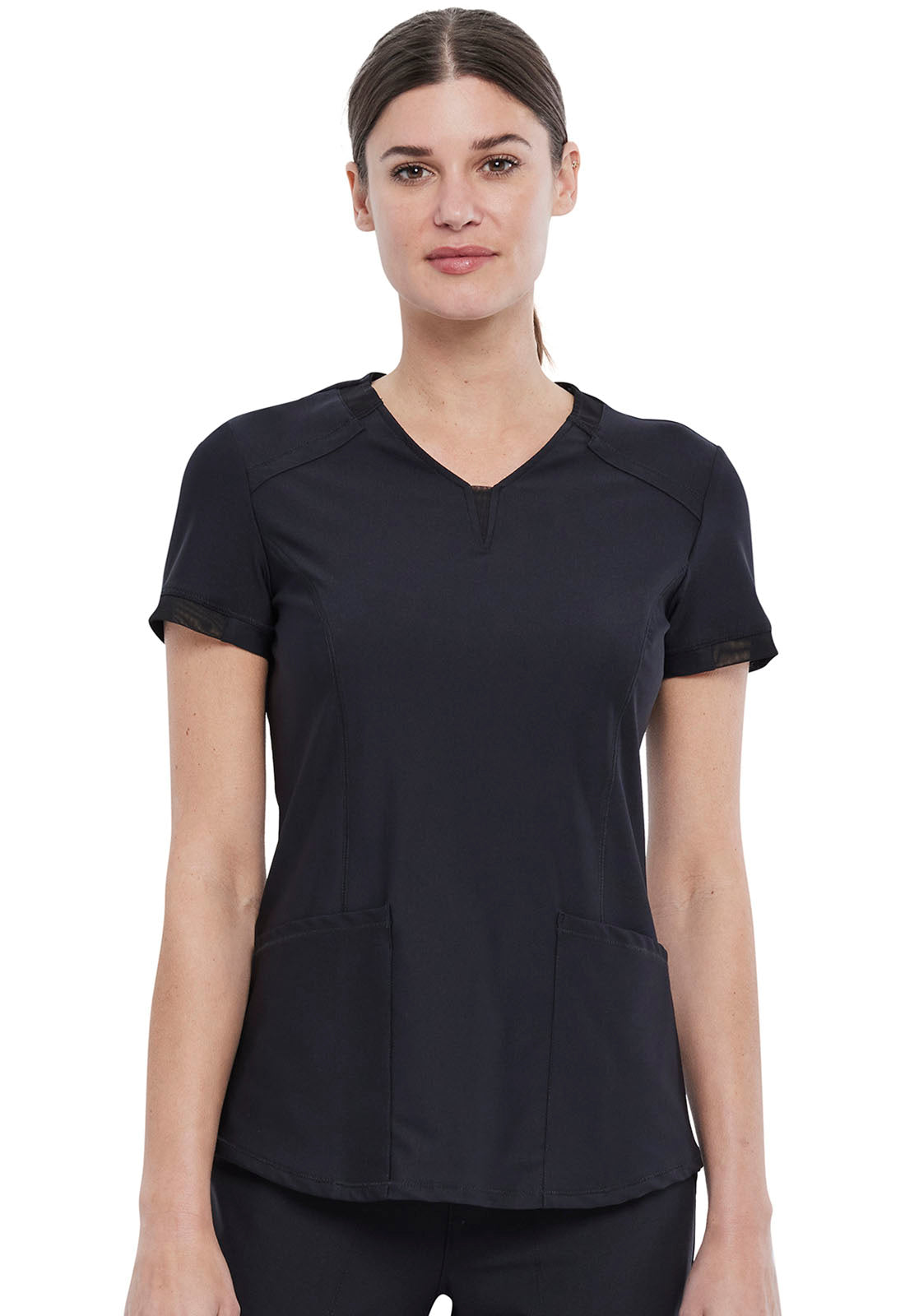 Cherokee Form V-Neck Mesh Top