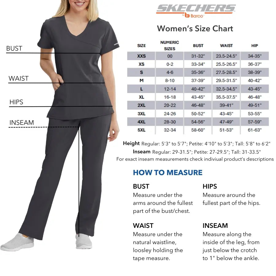 Skechers Charge 4-Pocket Mid-Rise Tapered Scrub Pants