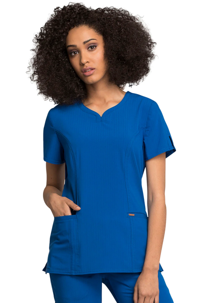 Clearance Cherokee Statement Ribbed V-Neck Scrub Top