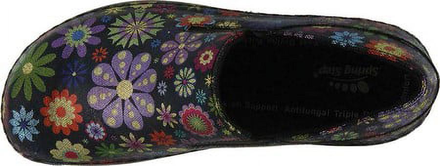 Clearance Spring Step Black Flower Power Manila Shoes