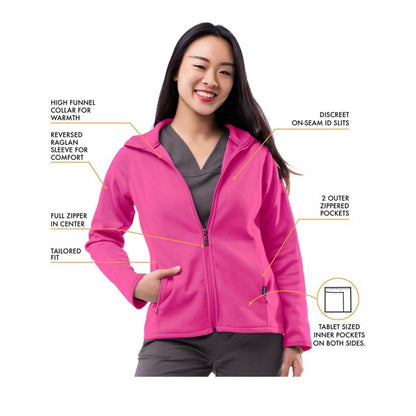 Clearance Adar Pro Performance Bonded Fleece Scrub Jacket