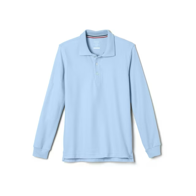 French Toast Young Mens Long Sleeve Pique Polo