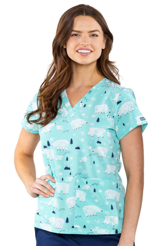 Clearance Med Couture Vicky Polar Flair Printed Scrub Top