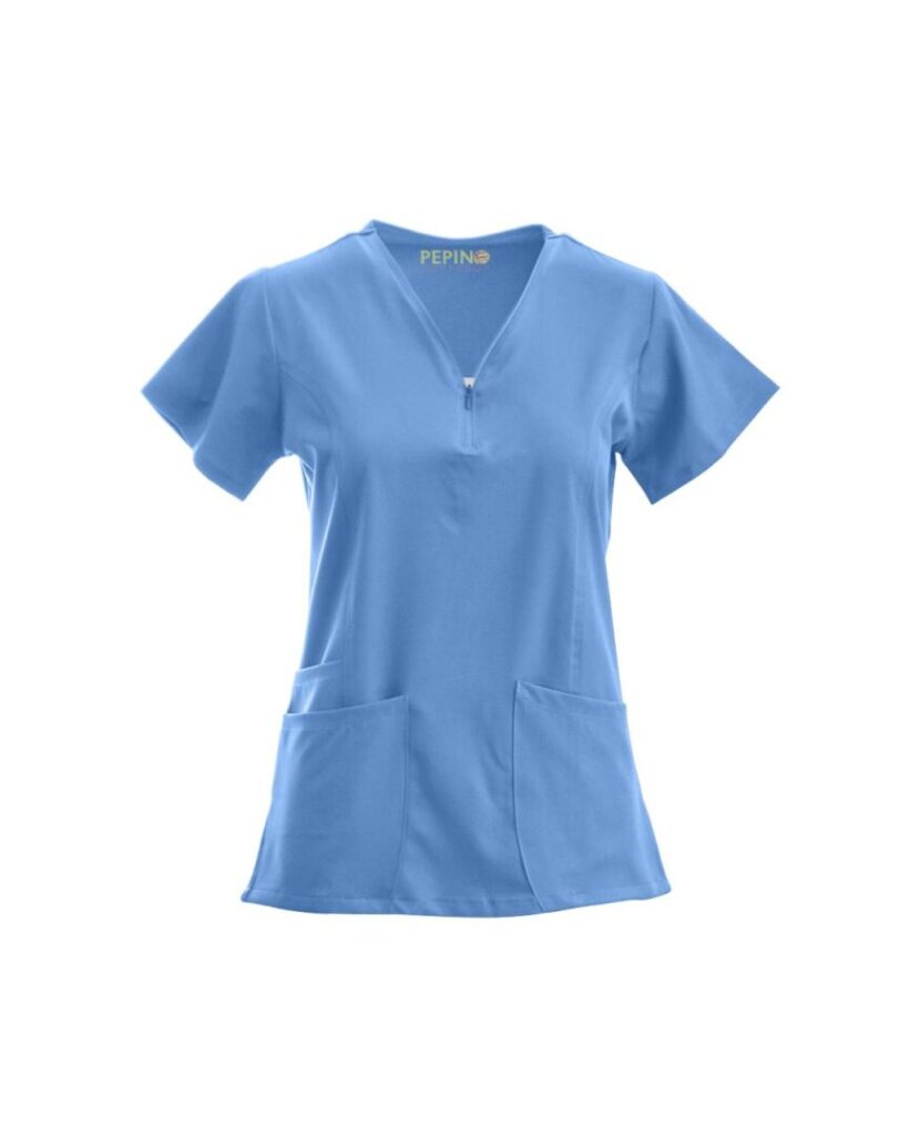 Pepino Uniforms Zipper Front Scrub Top