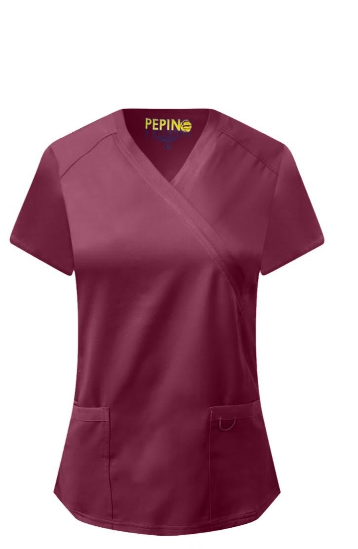 Pepino Uniforms Mock Wrap Scrub Top