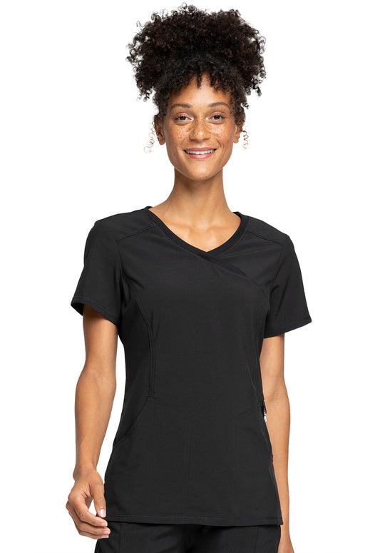 Cherokee Infinity Mock Wrap Scrub Top