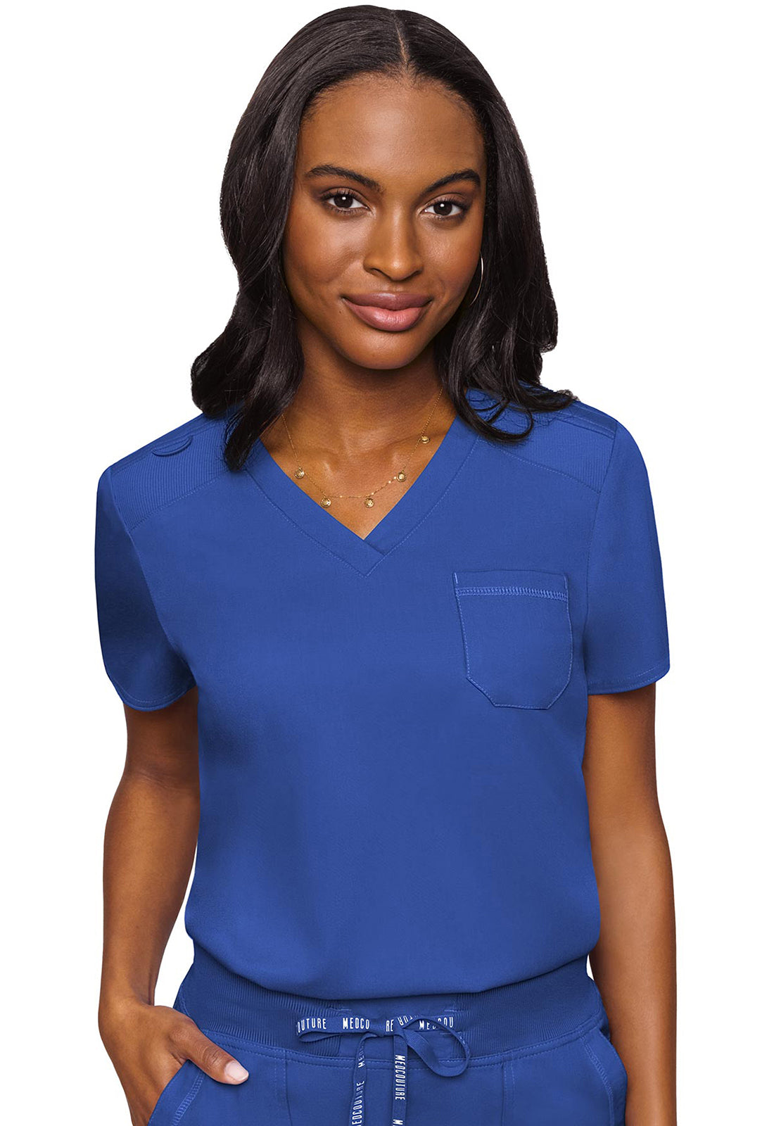 Med Couture Touch V-Neck Tuck In Scrub Top