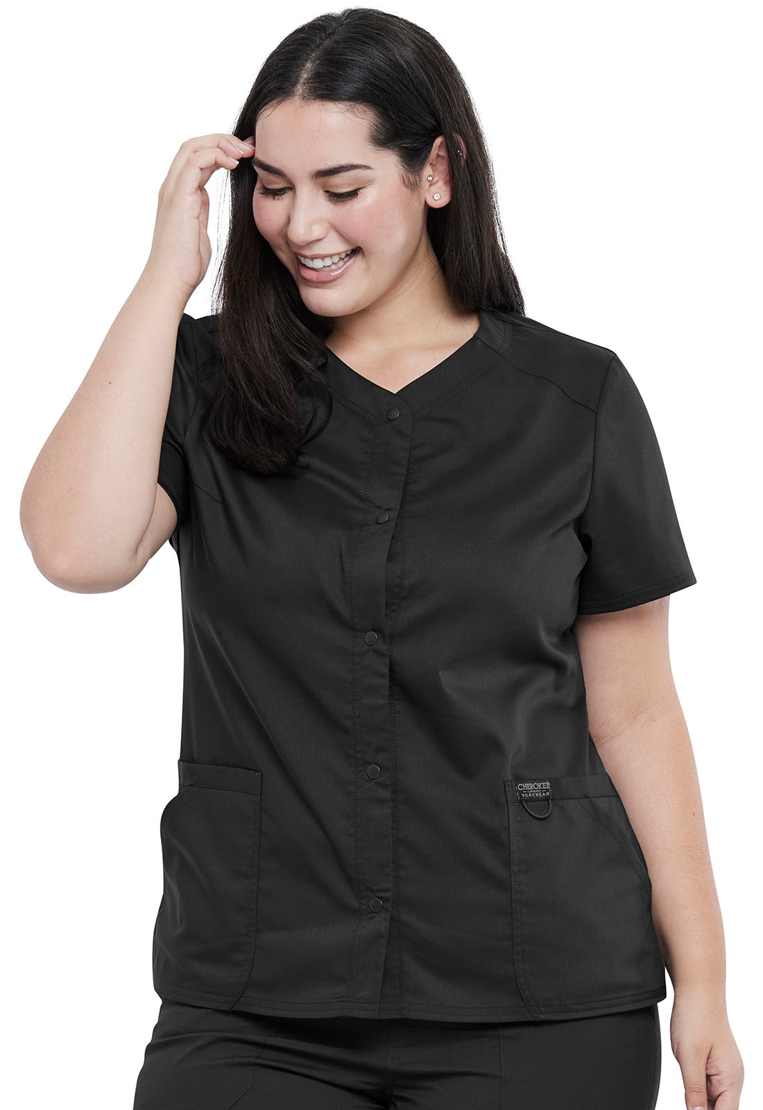 Cherokee Workwear Revolution Snap Front Scrub Top