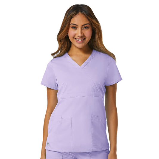 Blusa médica cruzada Maevn EON con cuello alto y blusa médica Empire