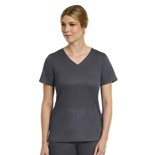 Maevn Matrix Curved Mock Wrap Scrub Top