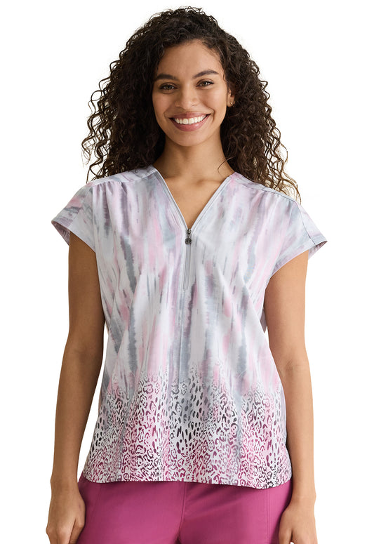 Blusa médica extragrande con estampado Kelly Wild Vibes de Healing Hands Purple Label