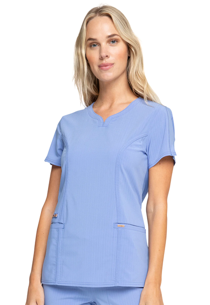 Clearance Cherokee Statement Ribbed V-Neck Scrub Top