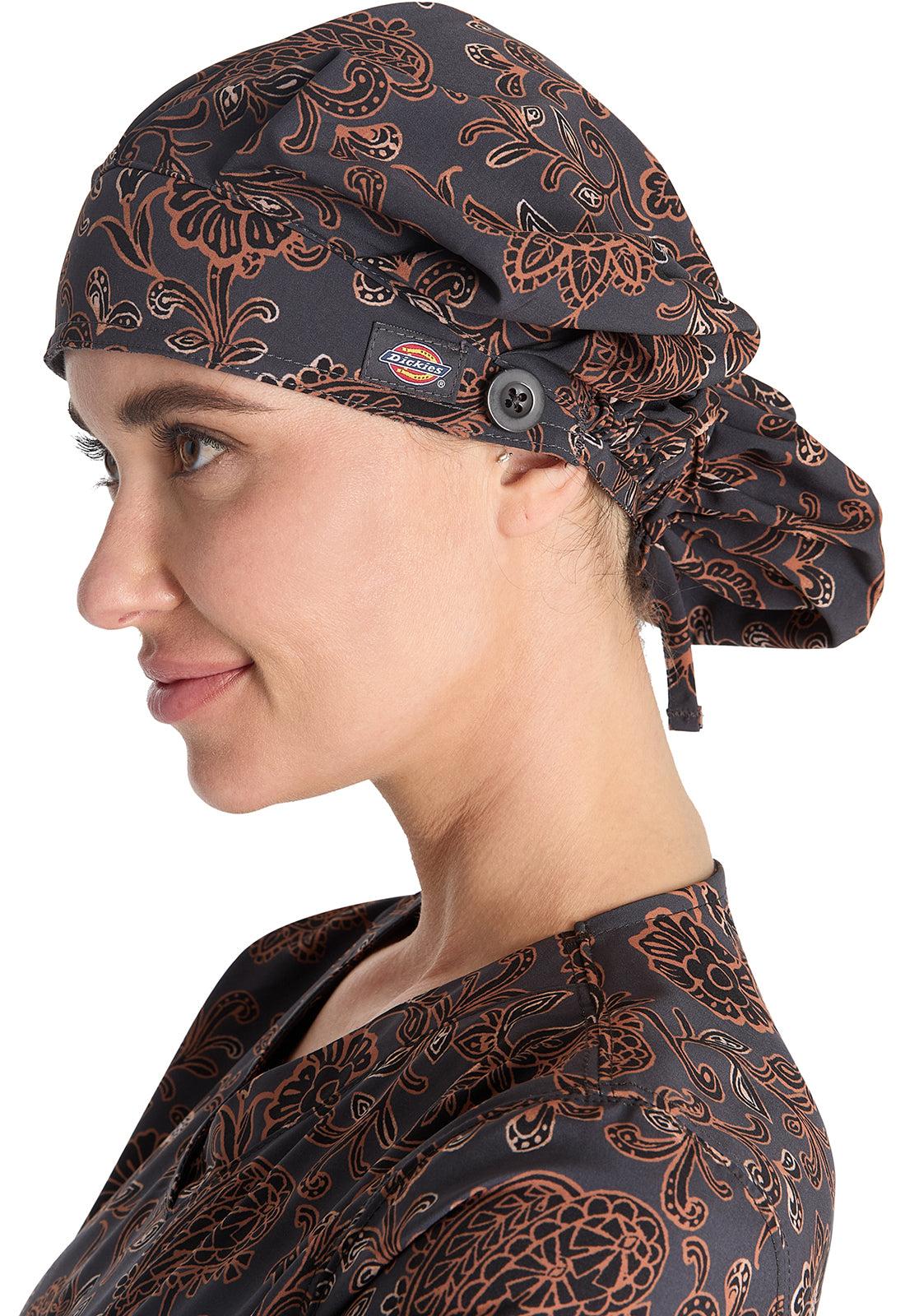 Dickies Prints Unisex Western Floral Bouffant Scrub Cap