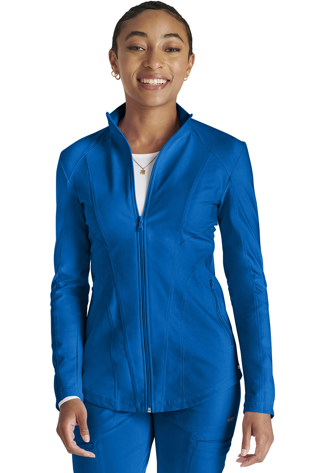 Cherokee Form Zip Front Mesh Scrub Jacket