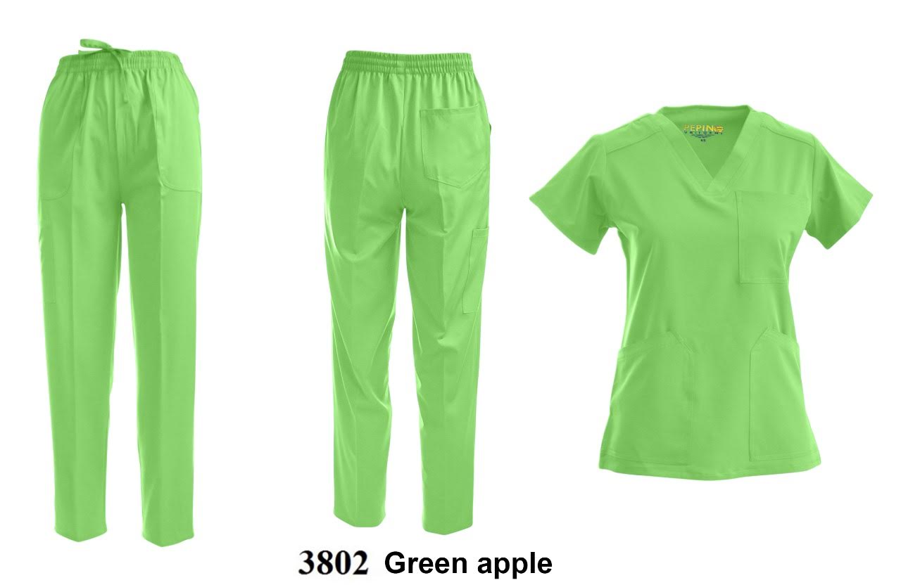 Pepino Medical Scrub Set for Women & Men (Unisex) - V-Neck 3 Pocket Scrub Top & Drawstring Elastic Waist Straight Leg Scrub Pants with Cargo Pocket