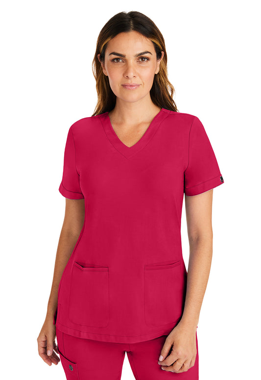 Blusa médica Alana roja de arce y ónix de Healing Hands en liquidación