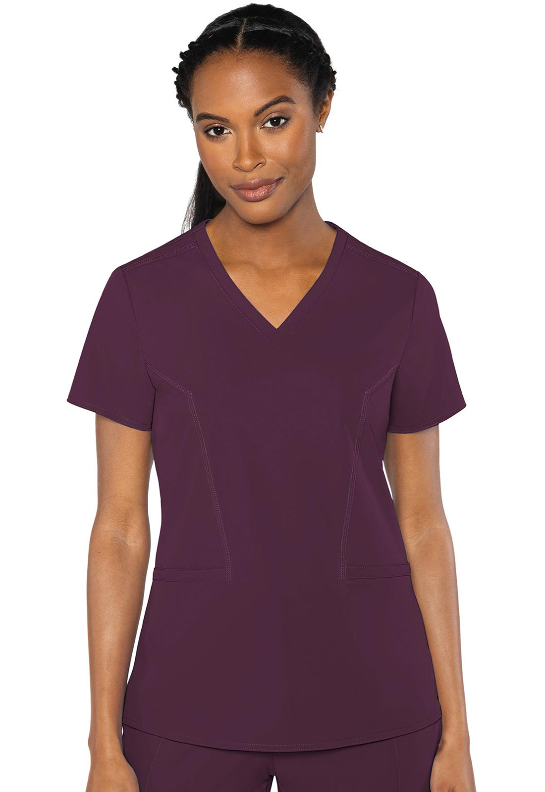 Clearance Med Couture Peaches Double V-Neck Top