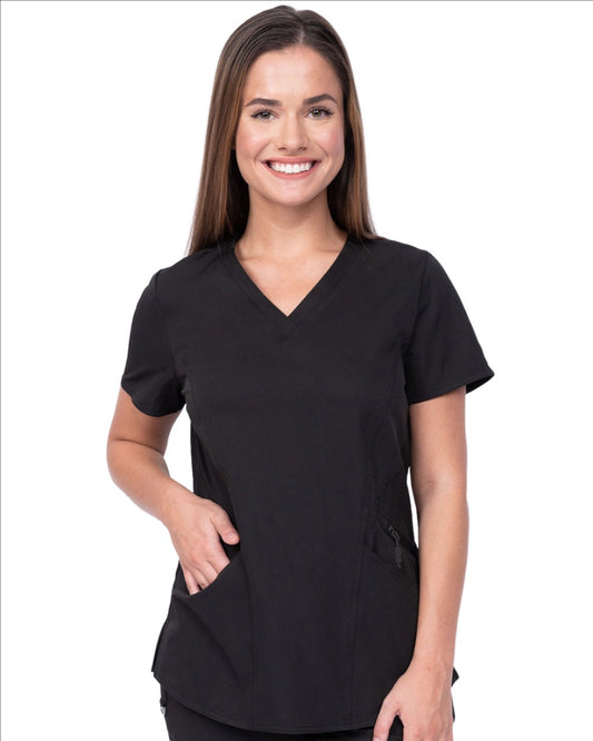 Yale Women's Back Knit Scrub Top