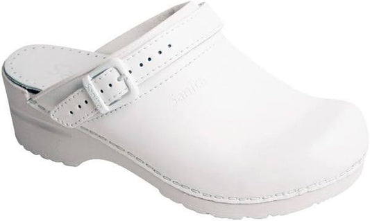 Clearance Sanita White San-Flex Open Back Shoes