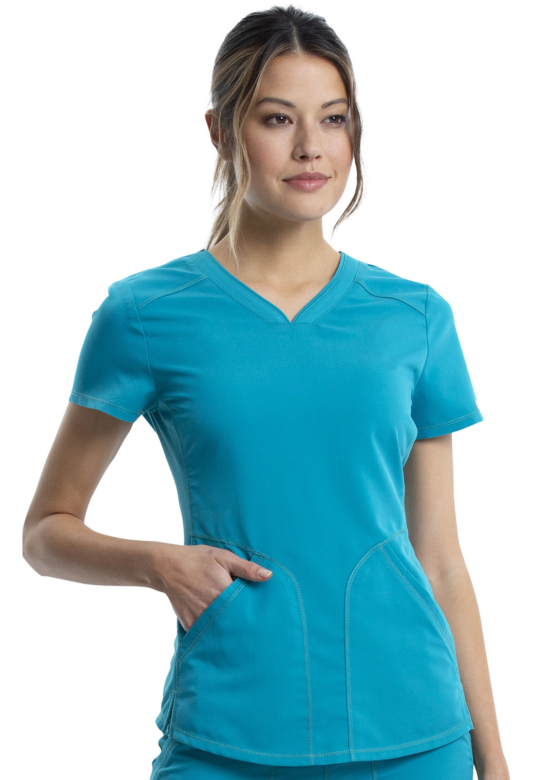 Blusa médica con cuello en V Revolution de Cherokee Workwear