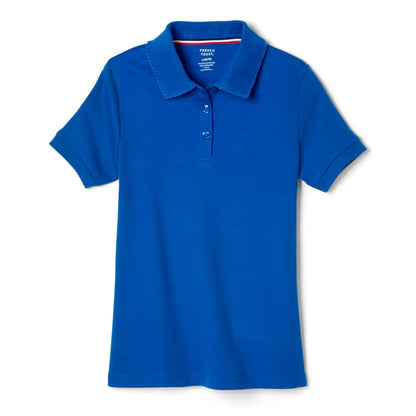 The Science and Medicine Middle School French Toast Girls Short Sleeve Interlock Polo with Picot Collar