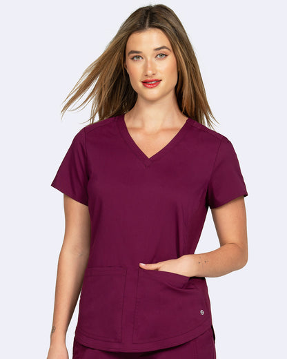 Yale Women's Soho Side Knit Scrub Top