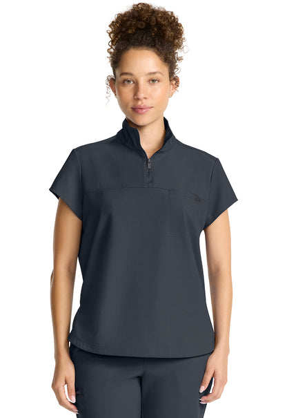 Healing Hands Quest Bella Partial Zip Stand Collar Tuck-In Top