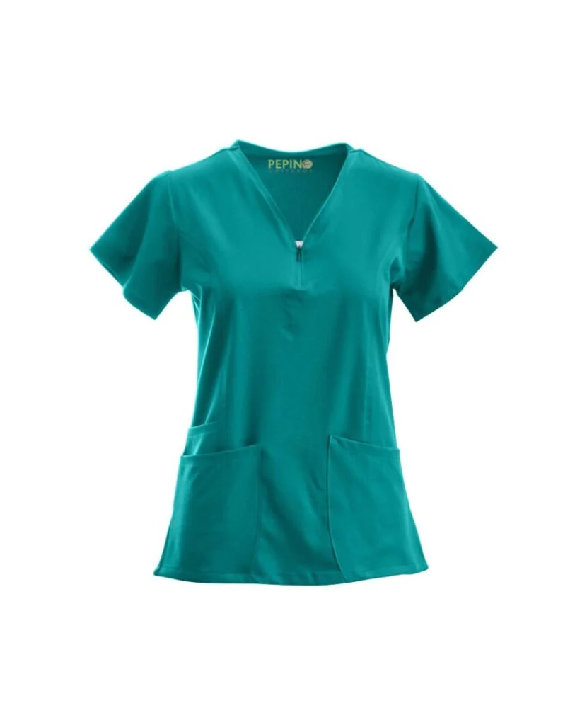 Pepino Uniforms Zipper Front Scrub Top