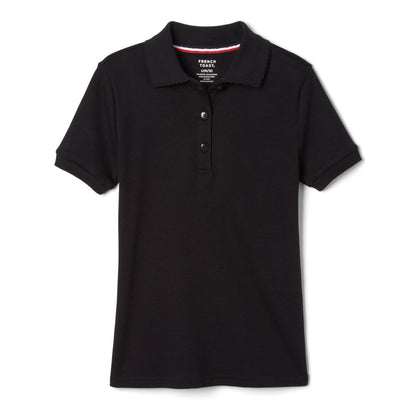 The Science and Medicine Middle School French Toast Girls Short Sleeve Interlock Polo with Picot Collar