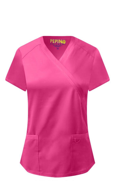 Pepino Uniforms Mock Wrap Scrub Top