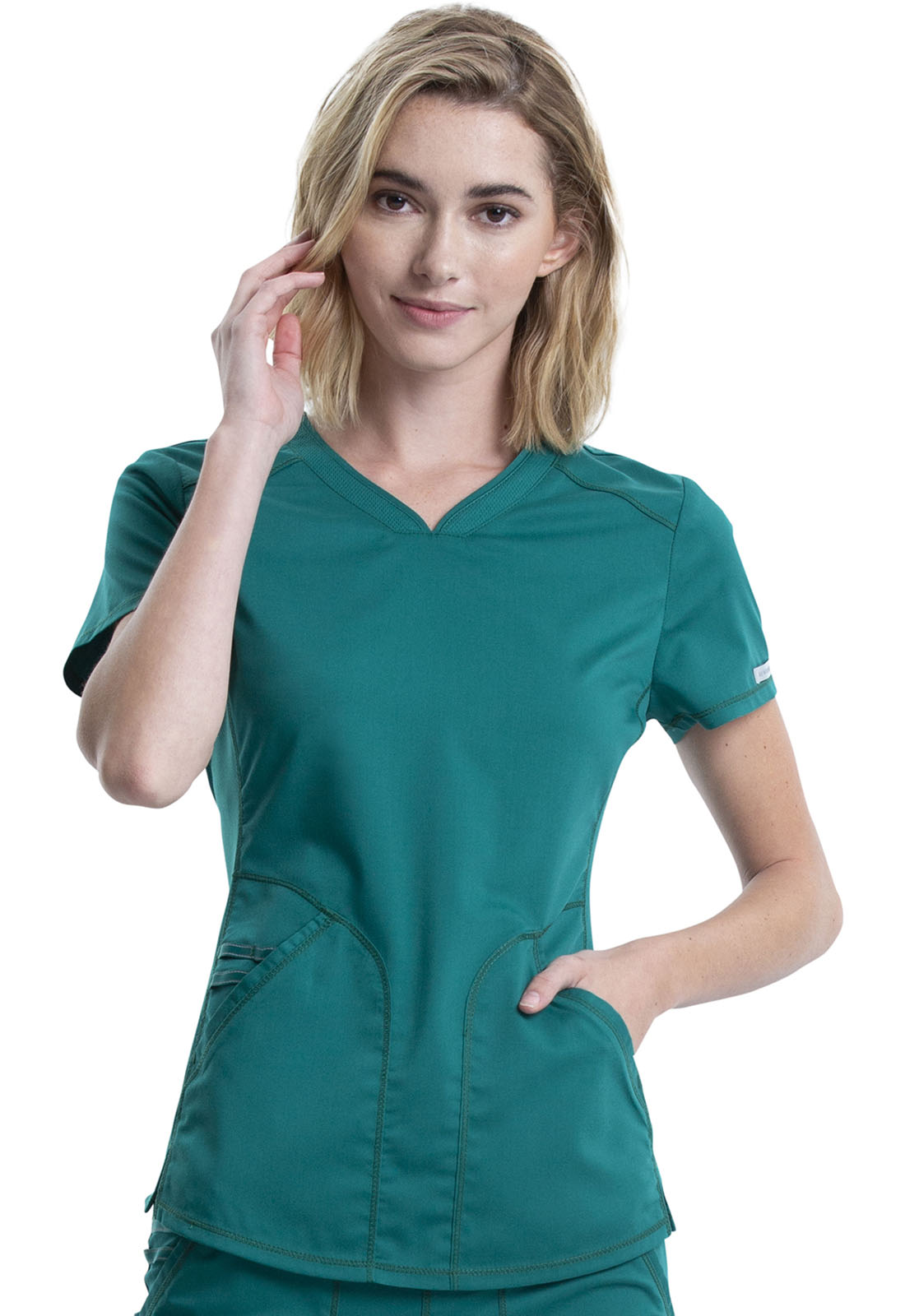 Blusa médica con cuello en V Revolution de Cherokee Workwear