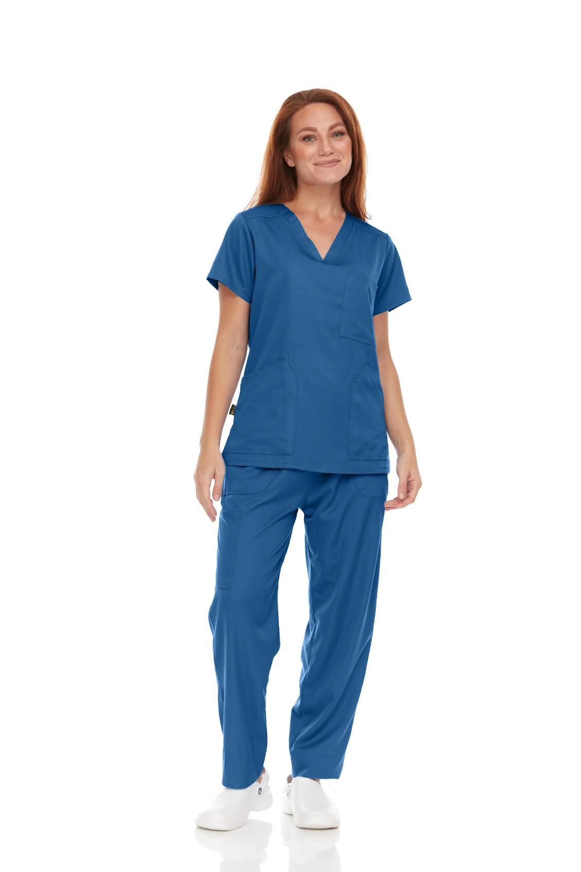 Pepino Medical Scrub Set for Women & Men (Unisex) - V-Neck 3 Pocket Scrub Top & Drawstring Elastic Waist Straight Leg Scrub Pants with Cargo Pocket