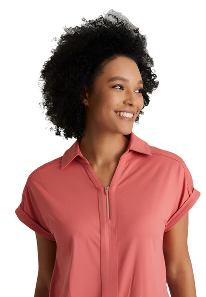 Barco One Engage Knit Pro 2-Pocket Zip Neck Dolman Scrub Top