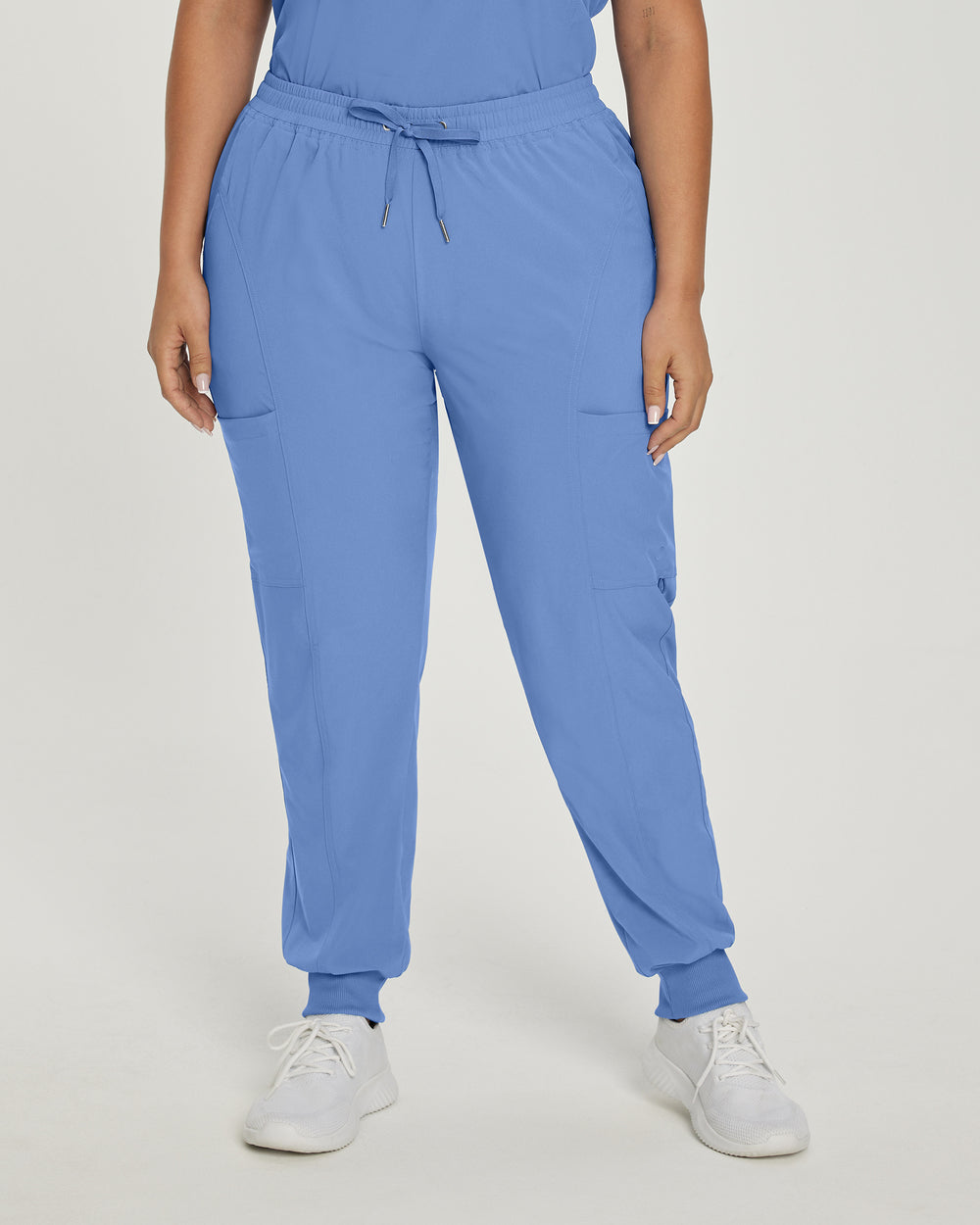 Pantalones jogger altos de corte cruzado blancos