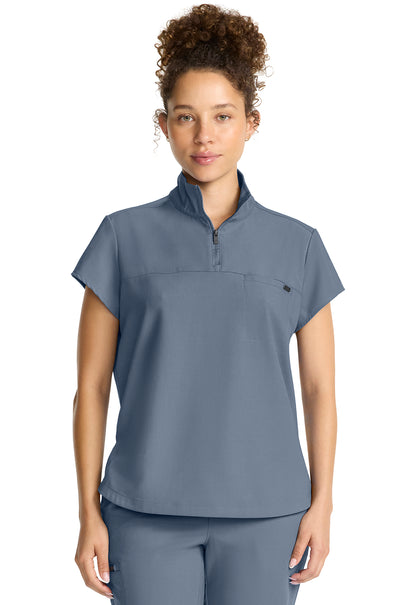 Healing Hands Quest Bella Partial Zip Stand Collar Tuck-In Top