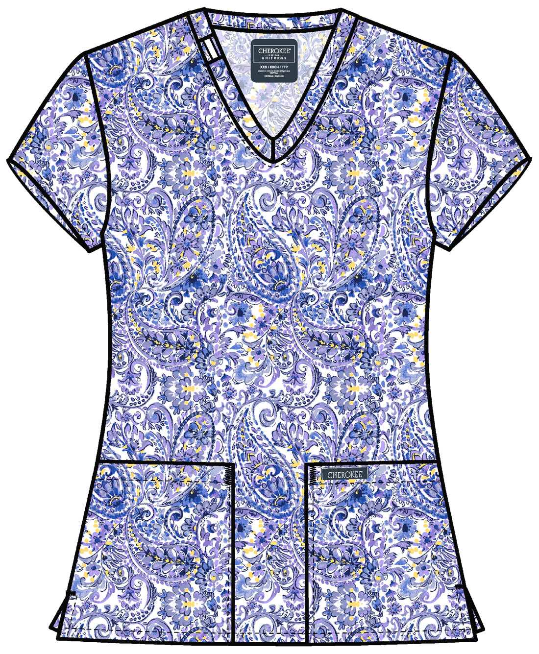 Blusa médica con estampado Paisley original de Cherokee