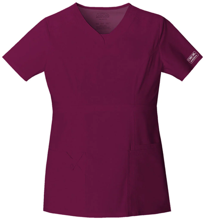 Blusa médica con cuello en V y tejido elástico Core de Cherokee Workwear en oferta