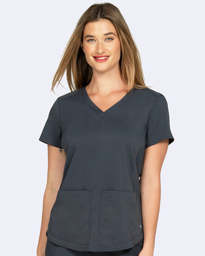 Yale Women's Soho Side Knit Scrub Top