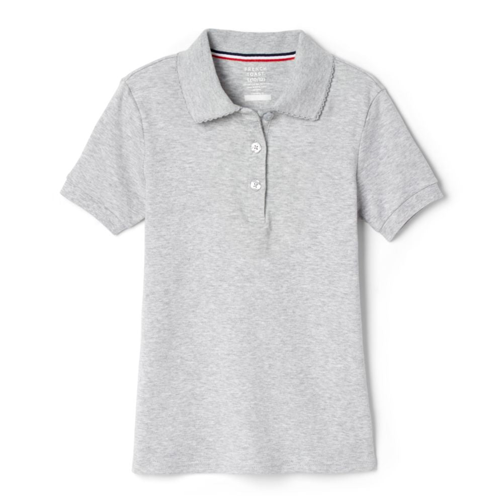 M.S. 961 Lenox Academy French Toast Girls Short Sleeve Interlock Polo with Picot Collar