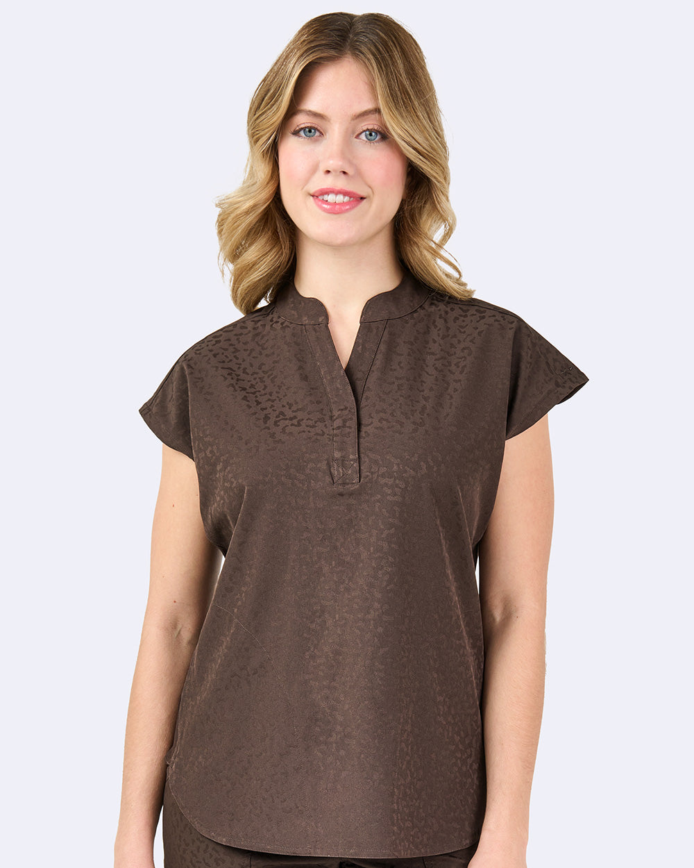 Ava Therese Jacquard Piper Tuck In Oversized Scrub Top