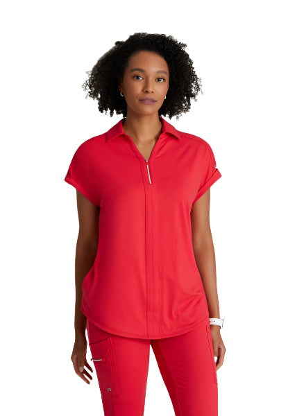 Barco One Engage Knit Pro 2-Pocket Zip Neck Dolman Scrub Top