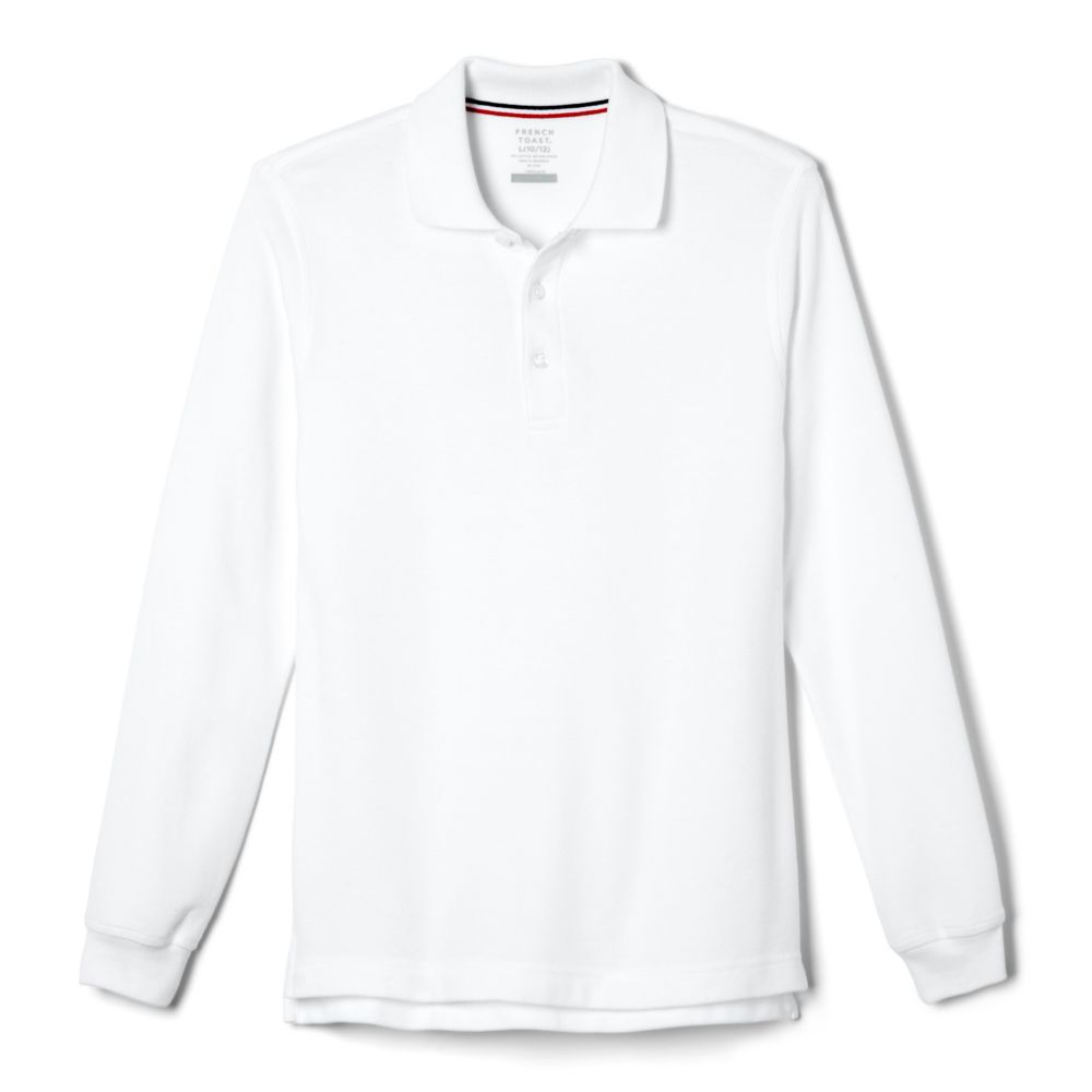 French Toast Mens Long Sleeve Pique Polo