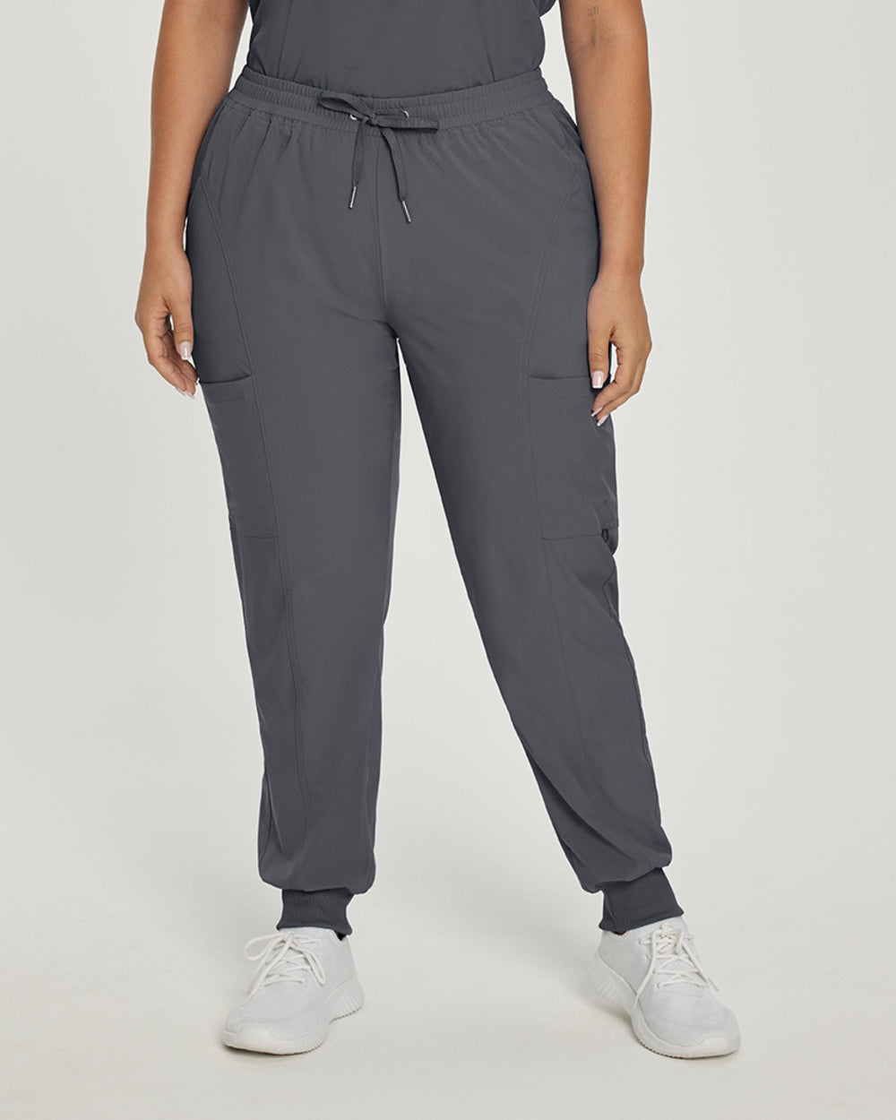 Pantalones jogger altos de corte cruzado blancos