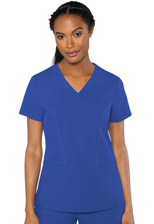 Blusa médica con escote en V doble Peaches de Med Couture en oferta