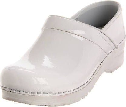 Clearance Sanita White Professional Celina Patent Leather Shoes