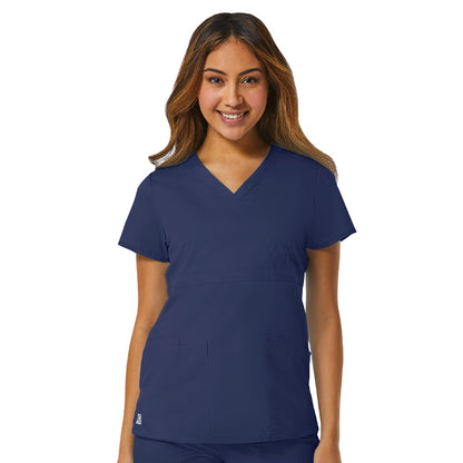 Maevn EON Mock Wrap Scrub Top with Empire Scrub Top